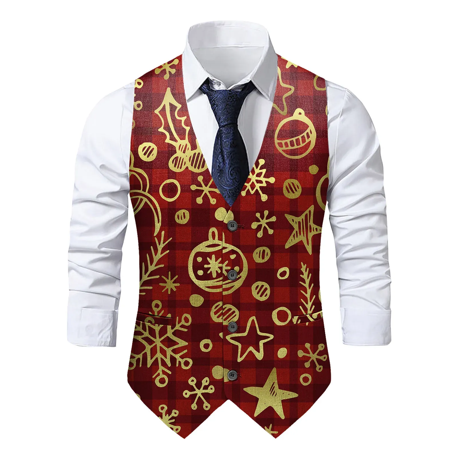 Santa Claus Costume Vest For Men Christmas Family Party Vest
