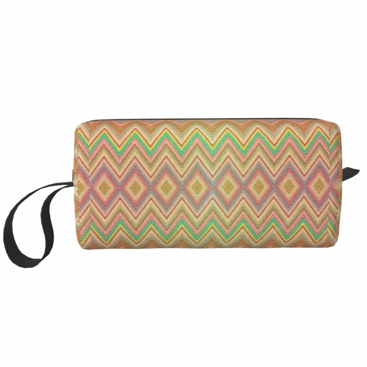 Kawaii Zigzag Design continuo Borsa da toilette da viaggio Donna Geometric Camoue Trucco Cosmetico Organizzatore Beauty Storage Dopp Kit 89D3 #