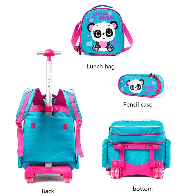 Children's Rolling School Backpack Set with Wheels, 4-Piece Kids ...