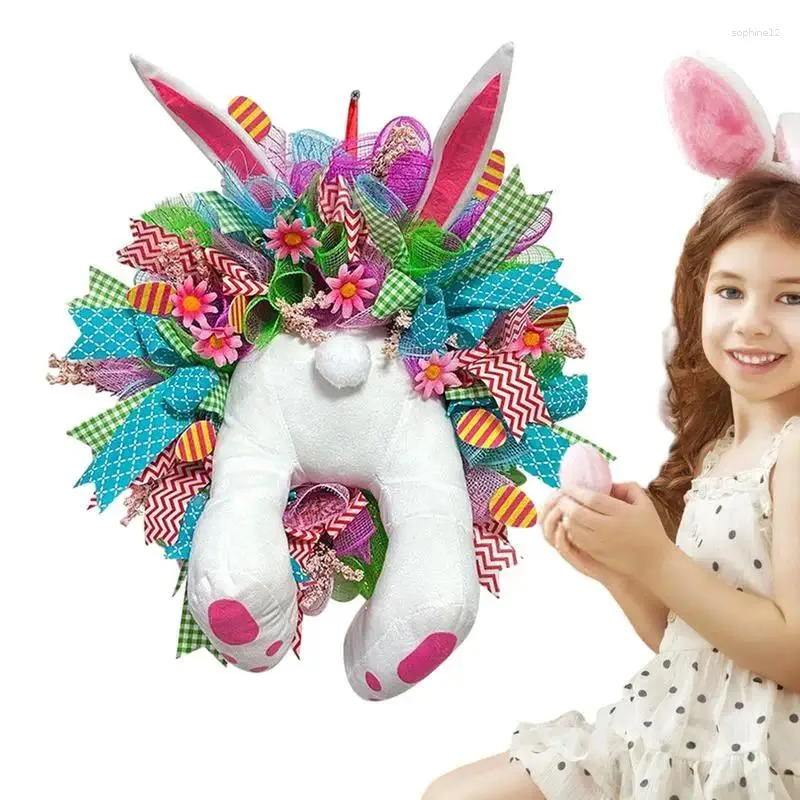 Decorative Flowers Easter Decorations Wreath Electric Front Door BuEars Handmade With Swinging Legs Without