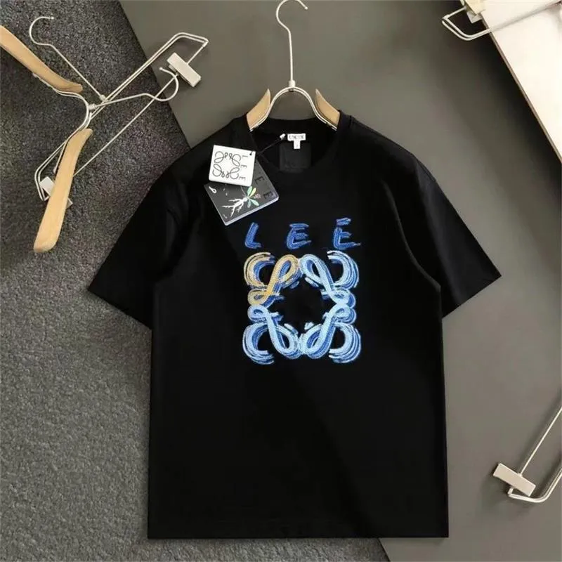 İlkbahar ve Yaz için Luo Yijia Mektupları ile Kadın Tasarımcısı Modaya T-Shirt Yeni Erkek ve Kadın Yuvarlak Boyun Baskısı Gevşek Kısa Kişili T-Shirt Üstü