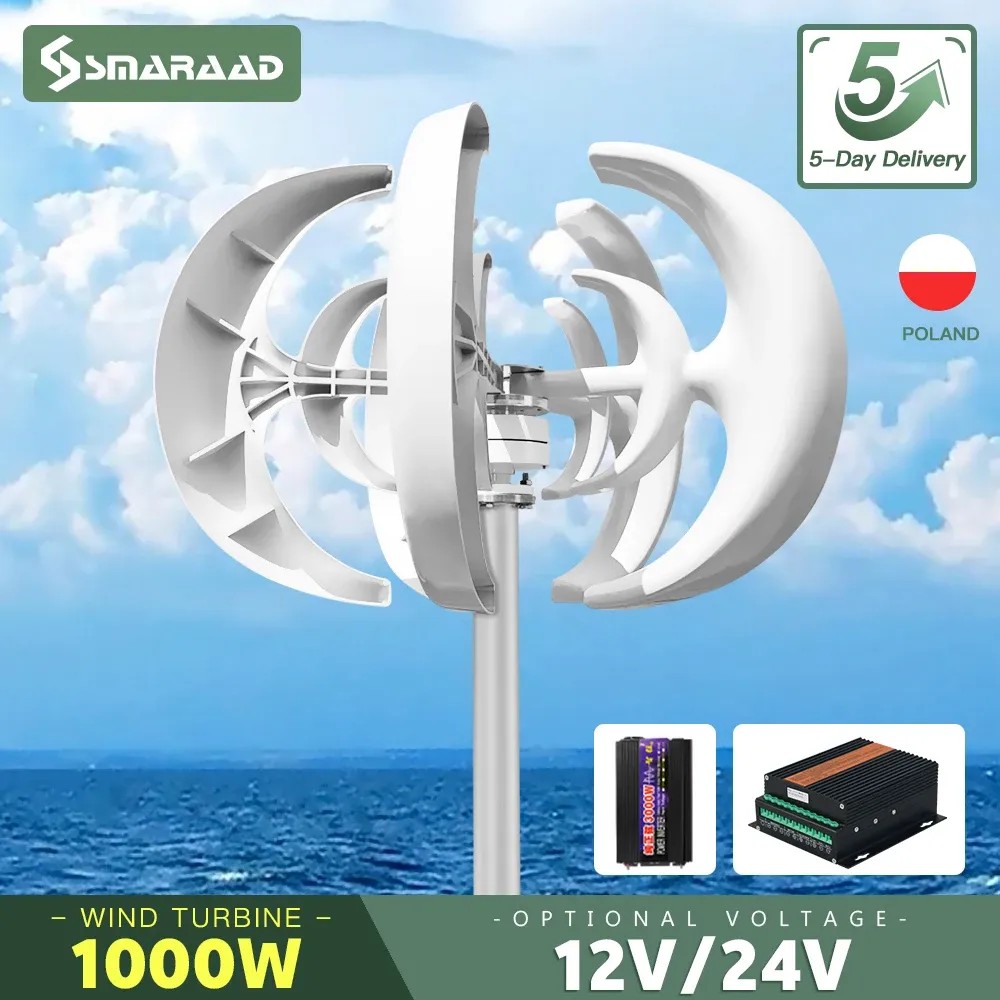 Wholesale 1000W 24V Vertical Axis Wind Turbine Solar Panel Generator ...
