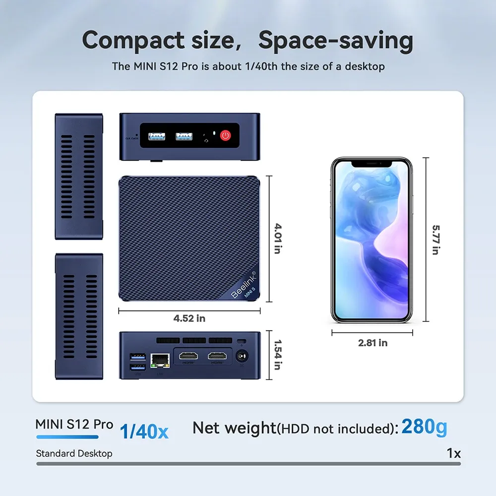 ジャンク品 Beelink Mini S12 Pro (N100, 16GB) Amazon.com: Beelink Mini S12 Pro Mini PC Intel 12th Lake