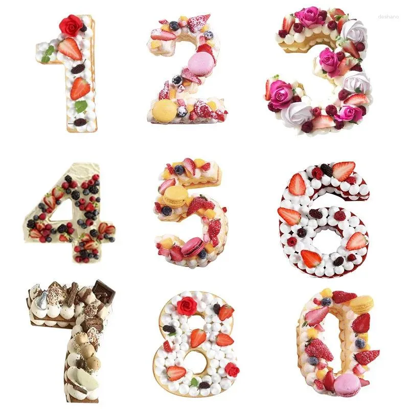 Moules de cuisson en Silicone, grands chiffres arabes, en forme de 0 à 9, décoration d'anniversaire, outils de gâteau, moule à chocolat de cuisine fait à la main