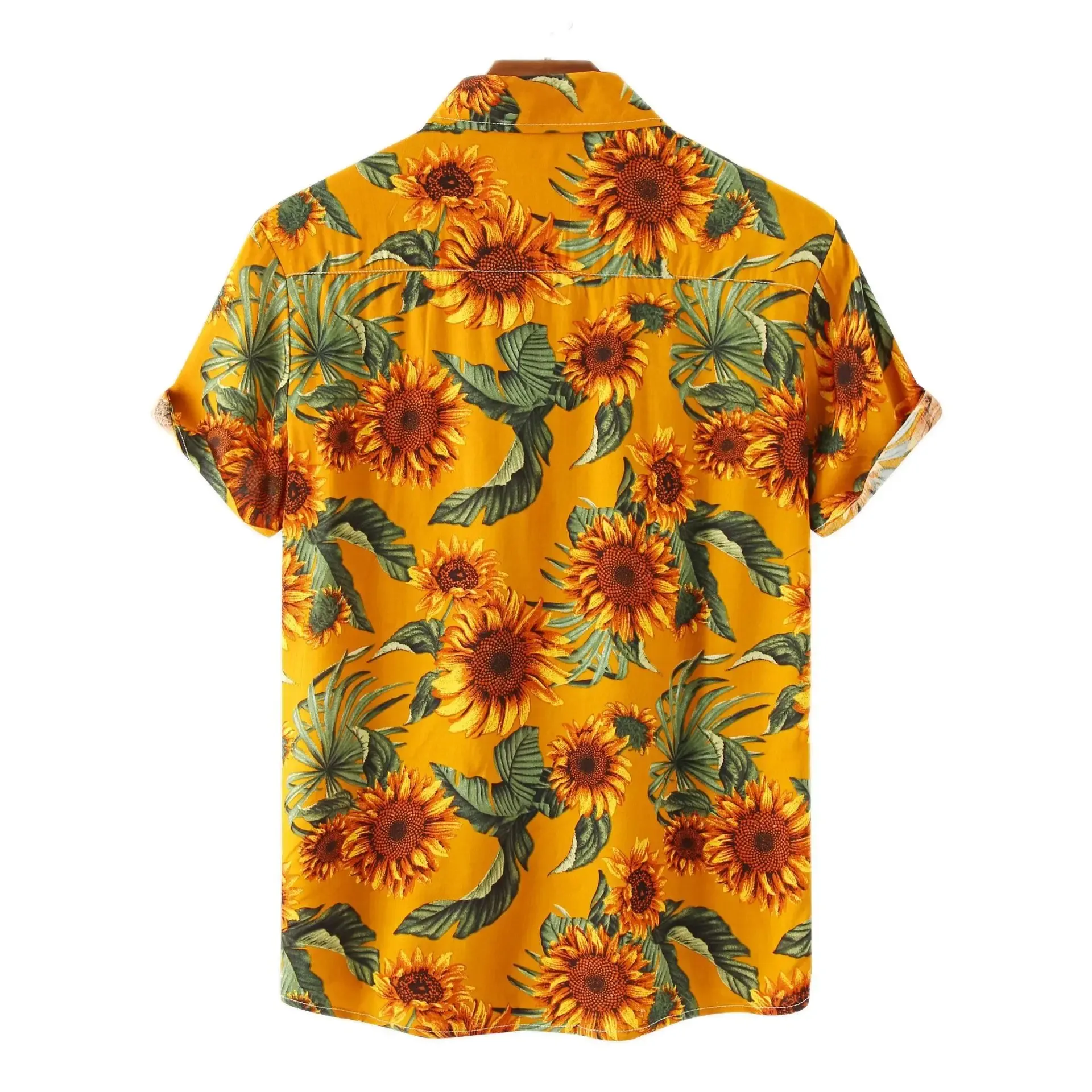 Mens Hawaiian Shirts For Men Sunflower Print Shirt, Vintage Style