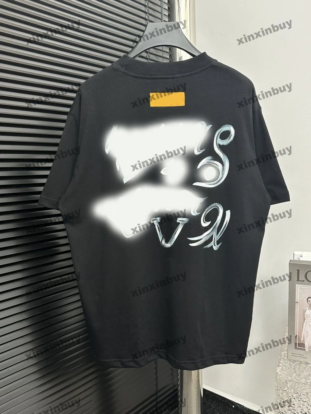 Xinxinbuy Mannen Designer T-shirt 2024 Italië Hand Getrokken Brief Graffiti Afdrukken Korte Mouw Katoen Dames Grijs Zwart Abrikoos Wit XS-XL