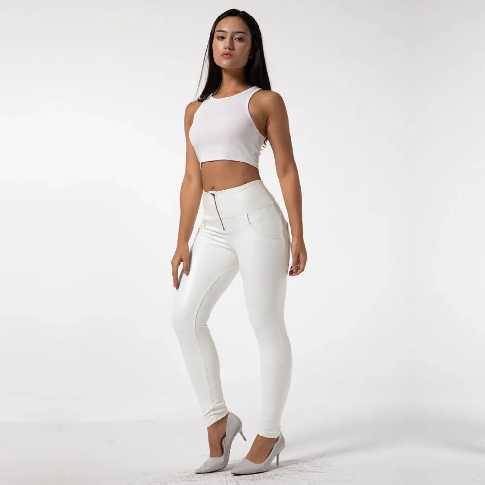 Pu trousers high waisted deals