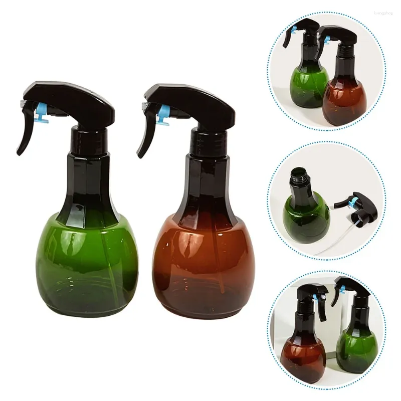 Bouteilles de stockage 2 pièces bouteille de pulvérisation de cheveux arrosage haute pression rechargeable jardinage main coiffure pulvérisateur en plastique Salon vide