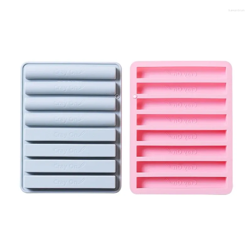 베이킹 곰팡이 8Cells DIY CRAYON MOULD 케이크 실리콘 곰팡이 사탕 초콜릿 gumpaste 세미 계통 스트립 모양의 가젯 D08D