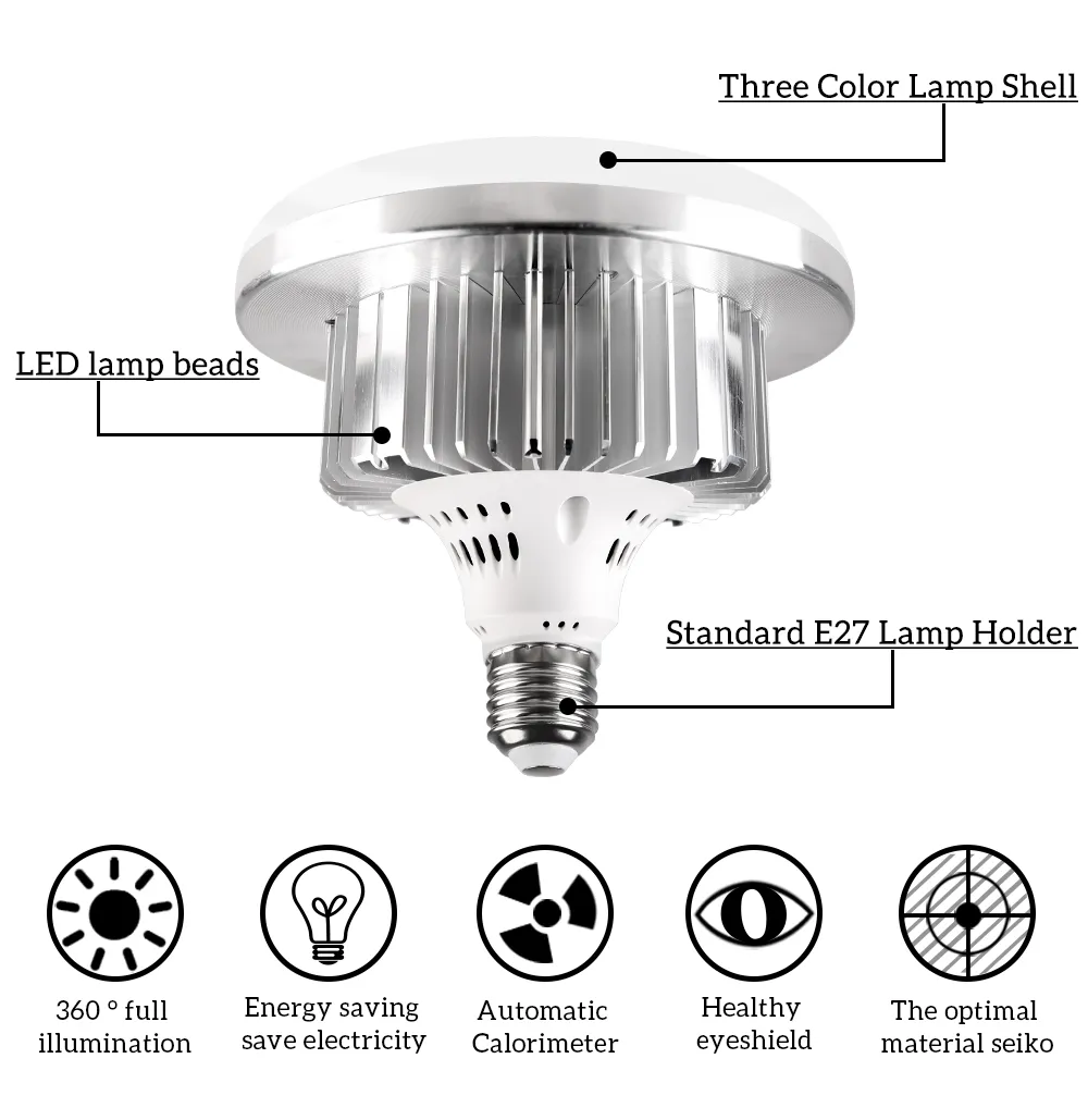 Lampadine LED 45W 5500K E27 - 4 Pezzi Per Studio Fotografico - Foto 9