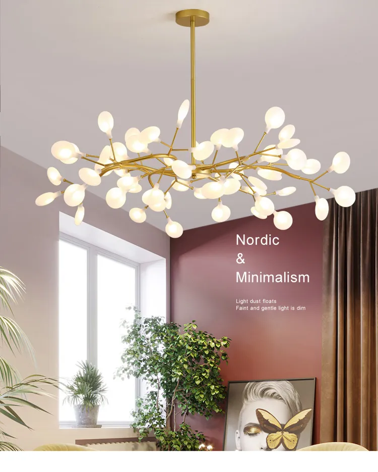 Modern Firefly LED Chandelier Lighting Black Gold For... From ...