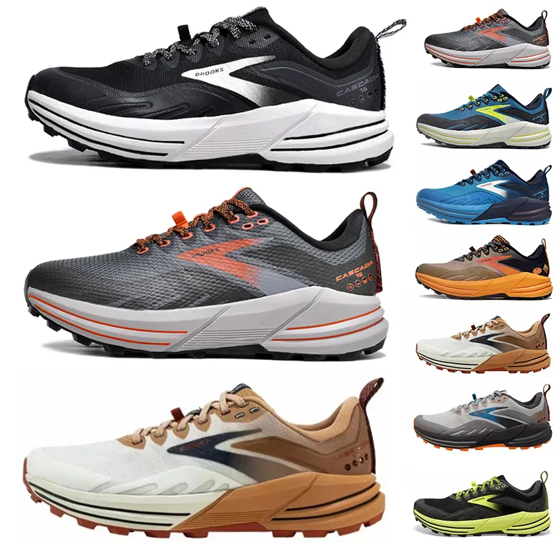 Brooks Cascadia 16 scarpe da corsa firmate per uomo donna scarpe da trekking ammortizzate Rock Trail Ghost Hyperion Tempo nero bianco grigio giallo arancione scarpe da ginnastica scarpe da ginnastica