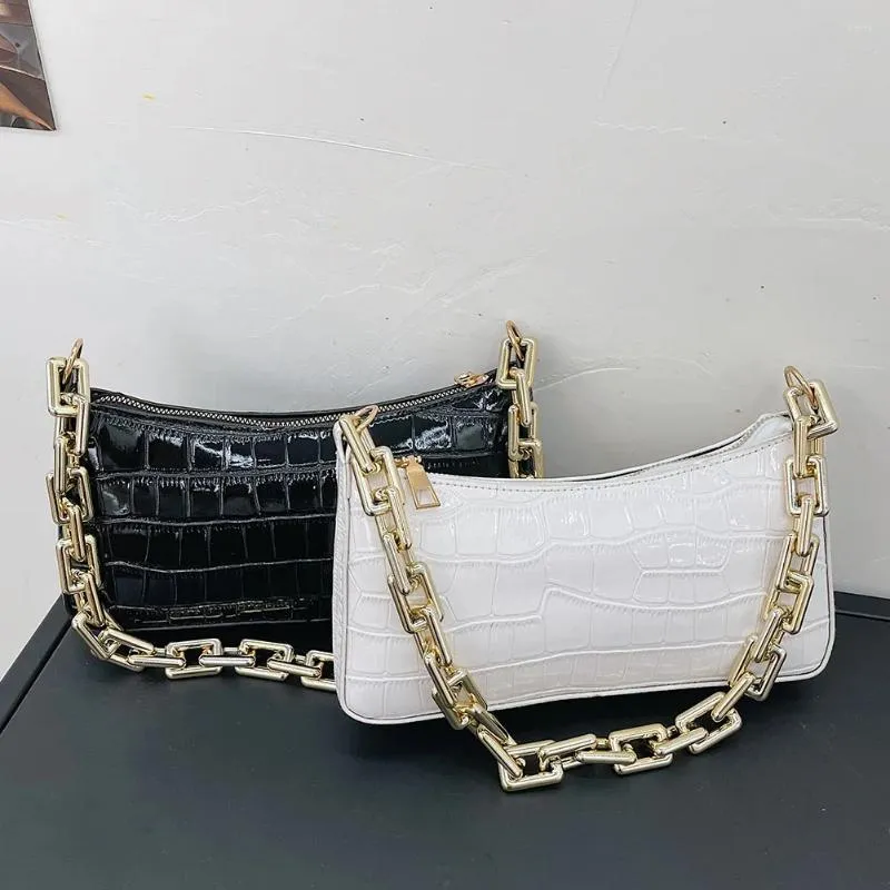 Abendtaschen Luxus Frauen Marke Handtaschen für Alligator Muster PU Leder Designer Schulter Design Tasche Damen Dicke Kette Kleine Geldbörse