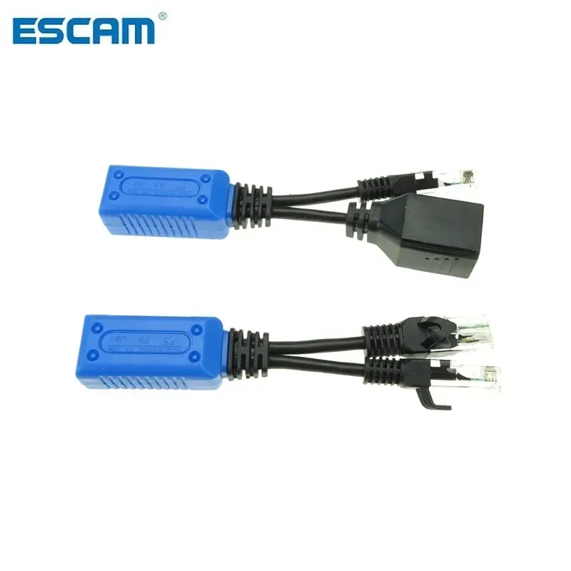 escam /rj45スプリッターコンビナーアップケーブルキットポーアダプターケーブルコネクタパッシブパワーケーブルRJ45スプリッターコンバイナー