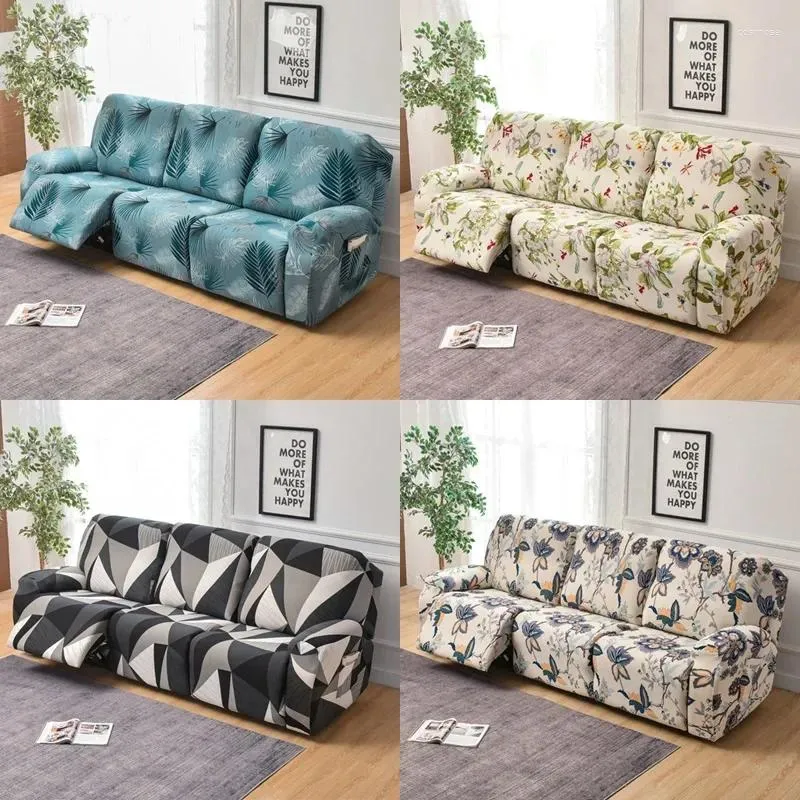 Chair Covers 1/2/3 Seater Flowers Printed Recliner Cover Stretch Spandex Sofa Armchair Slipcovers Lazy Boy For Living Room