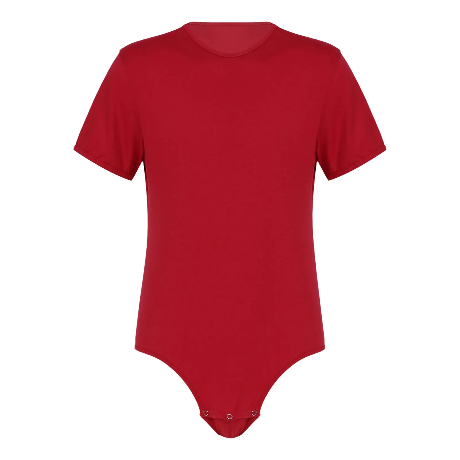 Męskie dorośli prasuj krocze T-shirt bodysuit jednoczęściowy bieliznę dorosłe dzieci miłośniki pieluszki piżamą okrągłą szyję krótkie rękawy romper 240327