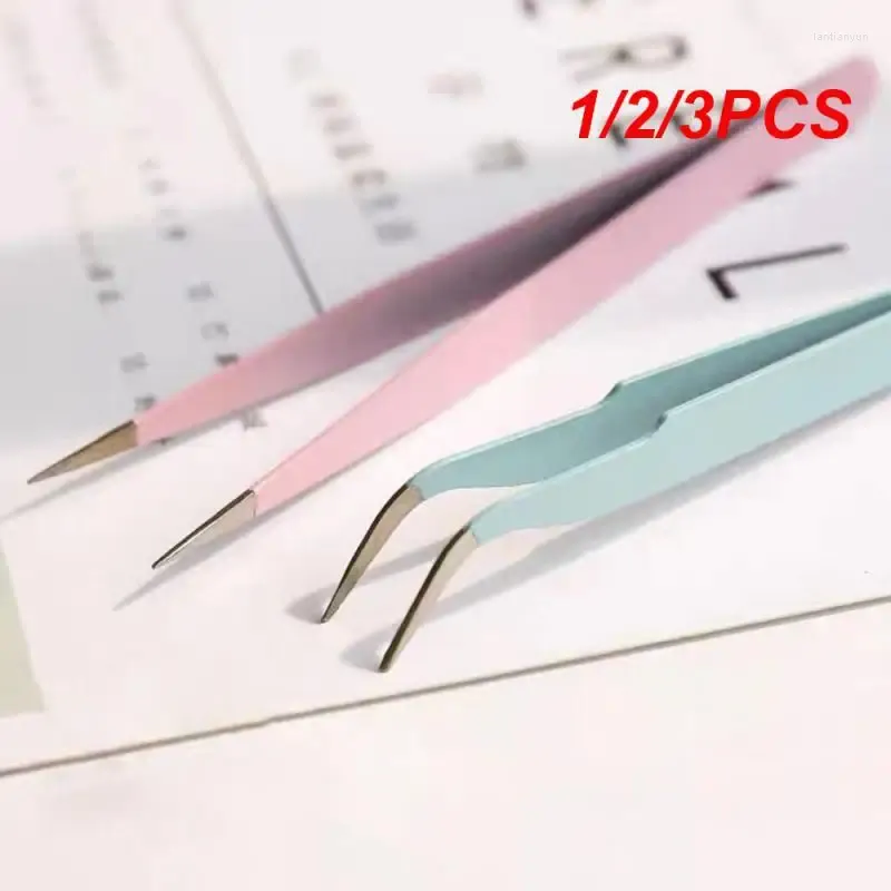 Drinking Straws 1/2/3PCS Nail Art Shaping Tweezers Stainless Steel Clip Macaron UV Gel Tips C Curve Rhinestone Pinchers
