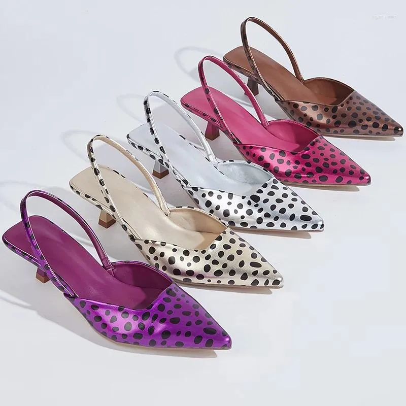Sandals 2024 Fashion Elegant Women 3cm High Heels Back Strap Lady Slingback Mules Low Heel Luxury Wedding Shoes Slippers 35-43