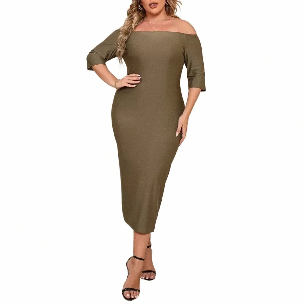 Plus Size Maxi Dress - Off Shoulder Summer Dress
