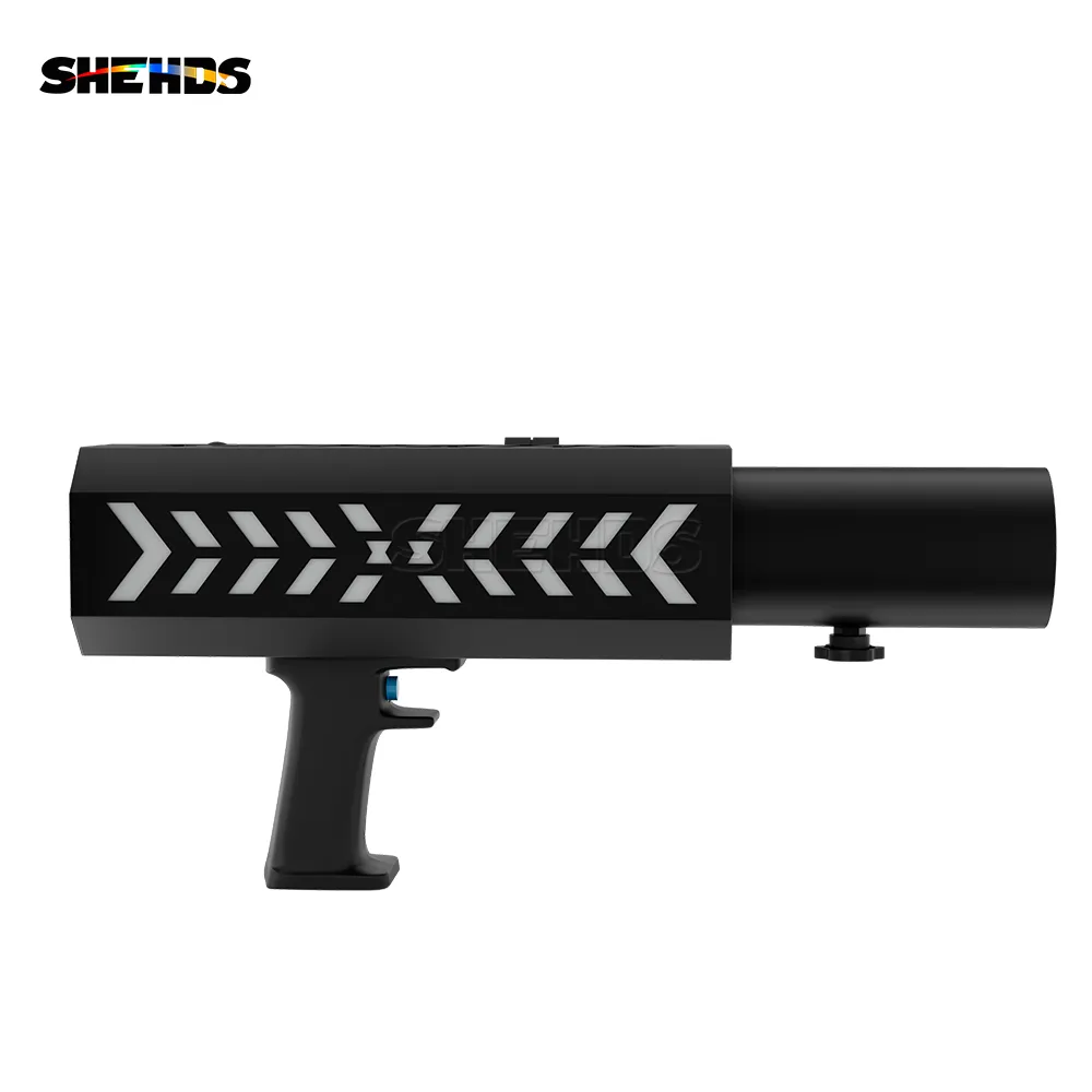 SHEHDS Portable Electronic Salute Cannon (Single-Loader) LED Effect Rechargeable Gun Salute Machine Handheld Stage Confetti Cannon Bar Wedding DJ Celebration Party