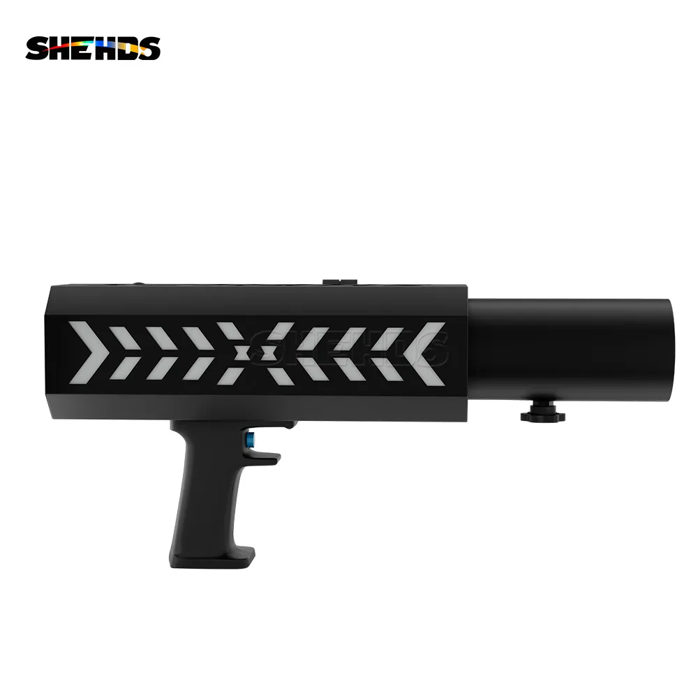 Shehds Portable Electronic Salute Cannon (Single-Loader) LED-effekt uppladdningsbar pistol Salute Machine Handheld Stage Confetti Cannon Bar Wedding DJ Celebration Party Party