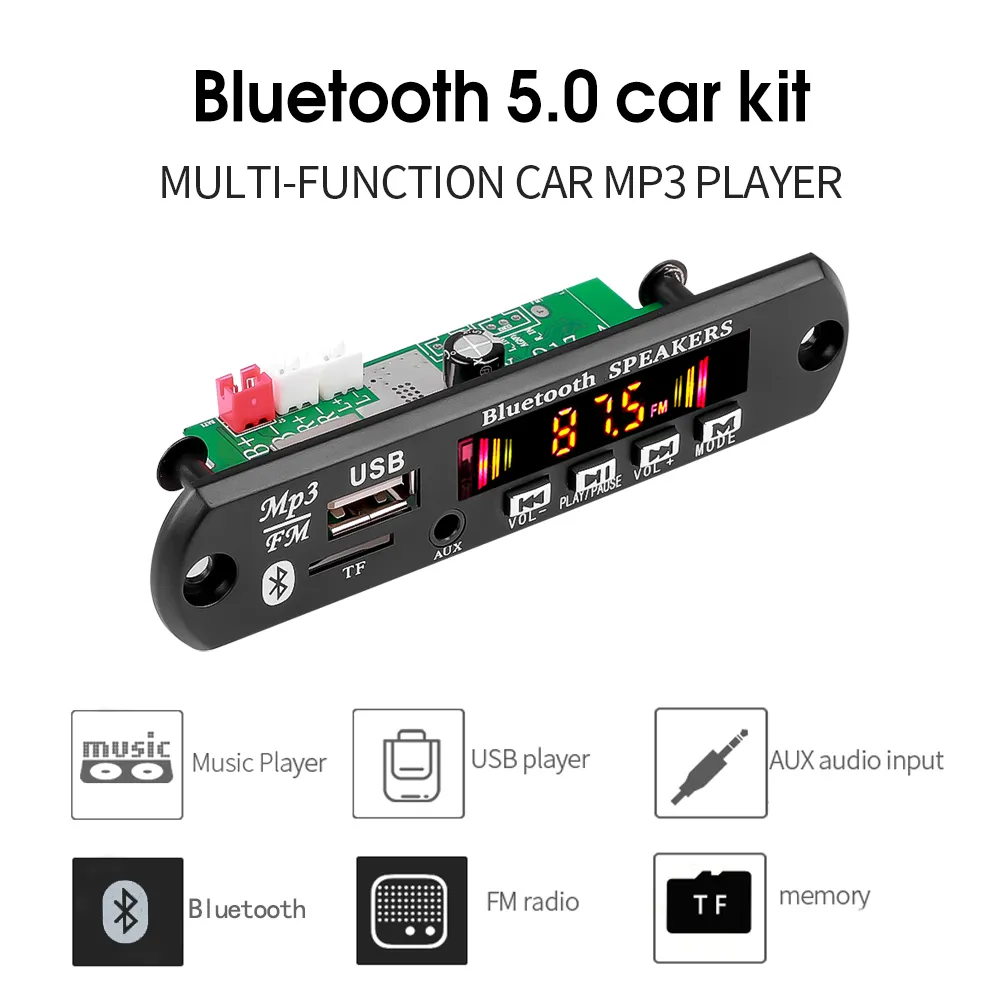 Bose Car Speakers & Speaker Systems In Motors Bluetooth 5.0 MP3 Decoder Amplifier Board - 2x25W, 12V For Car Stereo, FM Radio, USB/TF Playback 12V Car Audio Module - Foto 9