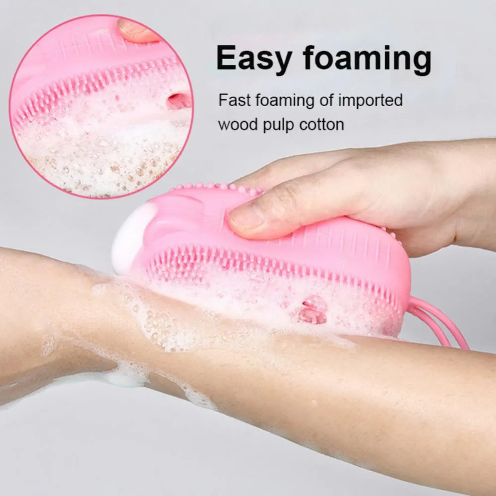 Silicone Batchber Bath Bath exfoliant Sponge Douche Brosse Exfoliator Soins de la peau Nettoyer la peau morte Bathing