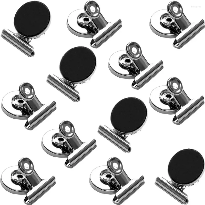 Ganci 12 pezzi/set adesivi magnetici per frigorifero rotondi in metallo clip da parete promemoria nota messaggio supporto per morsetto magnetico strumenti per lavagna