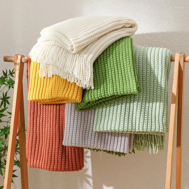 Couvertures nordiques à lancer couverture de couverture de canapé en tricot Bureau de la sieste Sieste Air Climatiseur Bohemian El Decor Bedpread Towel