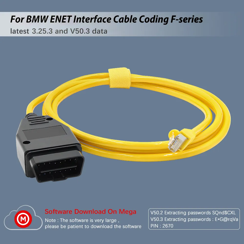 Cavo ENET Ethernet Per Diagnosi E Codifica BMW Serie F: Ista, E-Sys, Rheingold - 2