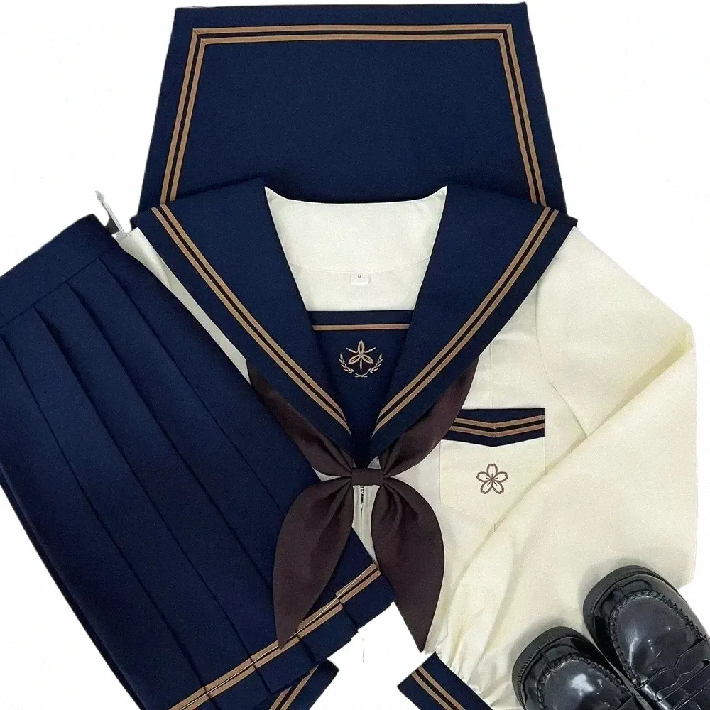 Colegialas japonesas Uniforme escolar Dr. Cosplay Disfraz Japón Anime Girl Lady Lolita Sailor Top Tie Falda plisada Traje Mujer B6AQ #