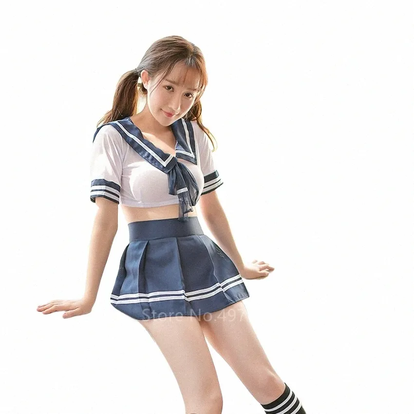 Uniforme scolaire japonais pour les femmes étudiantes coréennes jupe sexy collège filles anime cosplay uniformes scolaires de marin de la marine ensembles JK a55V #