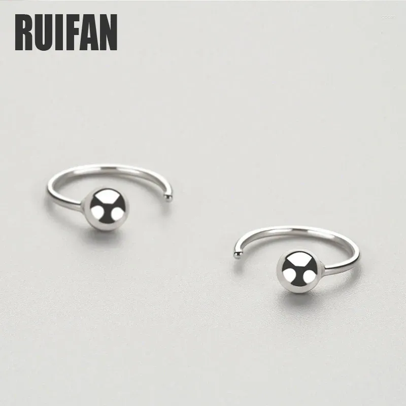 Orecchini a bottone Ruifan Minimalista Perlina rotonda Alla moda 925 Orecchini in argento sterling per le donne Ragazze Gioielleria raffinata Regalo di Natale YEA397