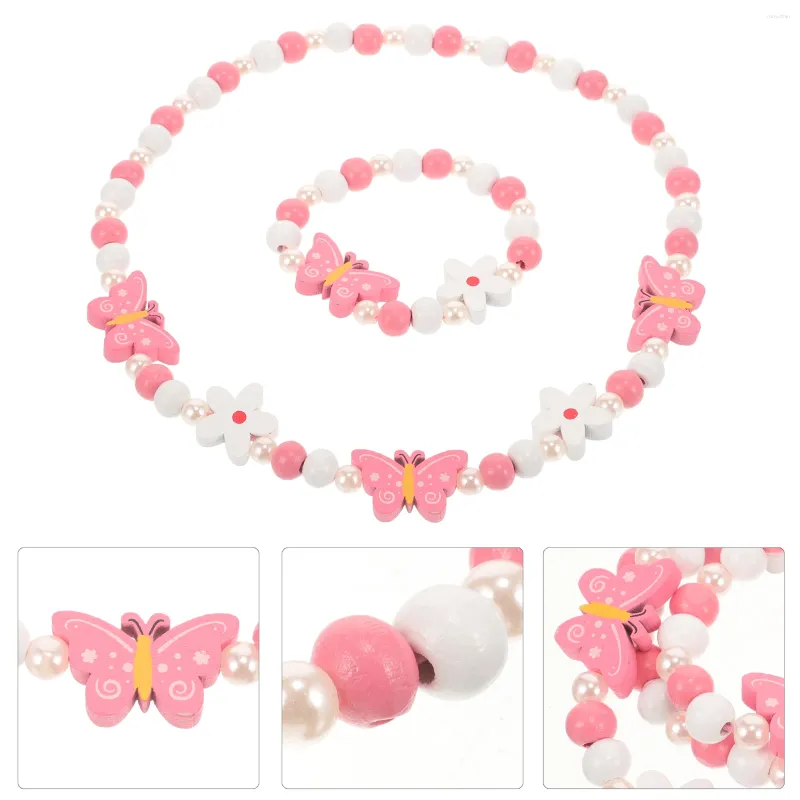 Bracelet 1 ensemble de bijoux papillon, collier, Bracelet pour filles, Style enfants et