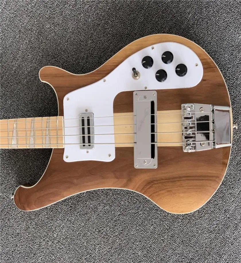 4 Strings brown body Electric Bass Guitar with Maple FretboardWhite Bindingoffering customized services electric guitars guitarr2783894