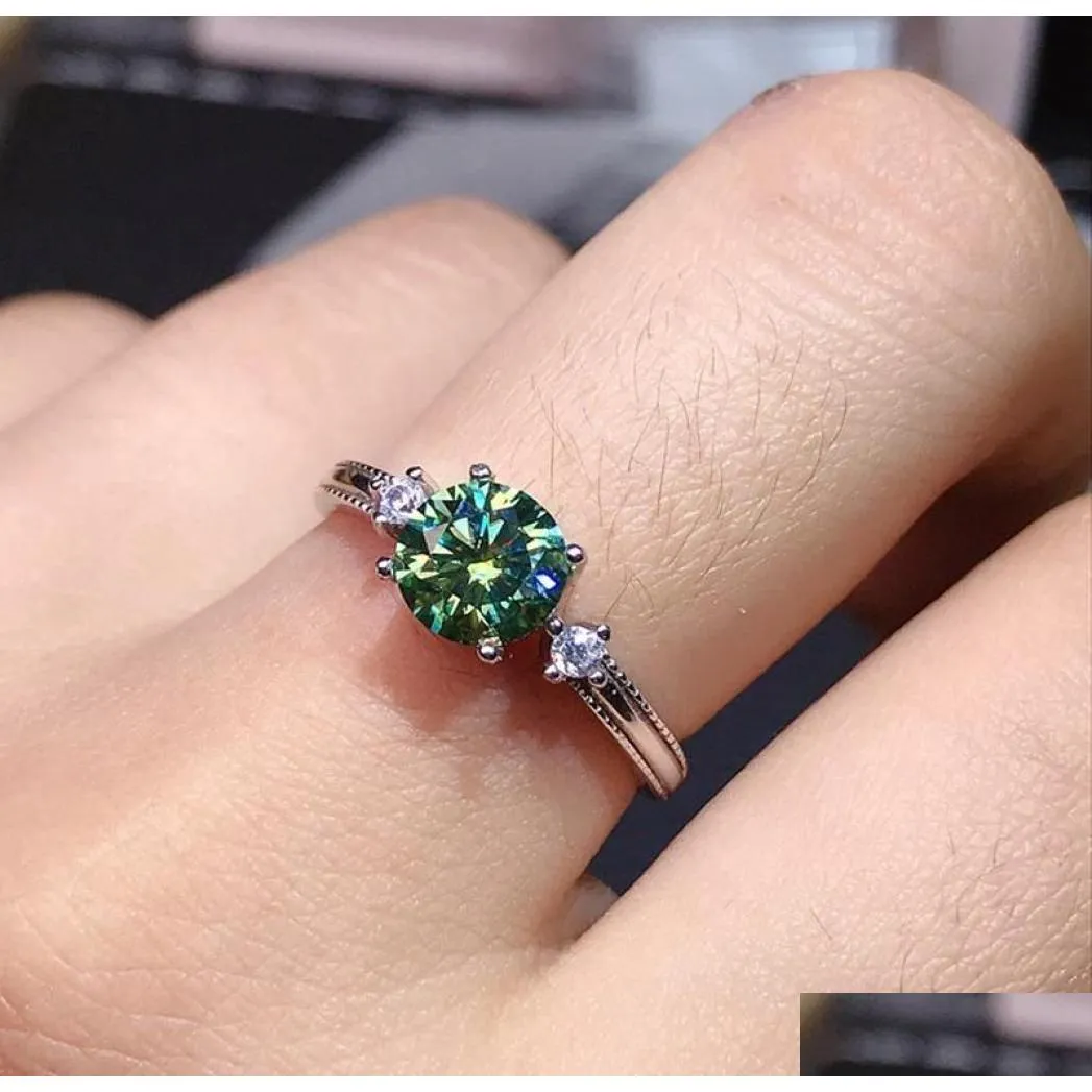 Ringar green safir Dainty Ring for Women Single Crystal Gemstone Anniversary Proposal Present Mother039S Day Her7868627 Drop Delivery DH4FW