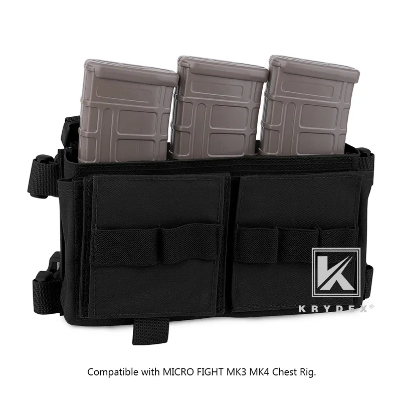 thumbnail interactive-video image 1 of KRYDEX 9mm Pistol Double Magazine Elastic Insert For Micro Fight MK3 / MK4 Chest Rig 1 of 2