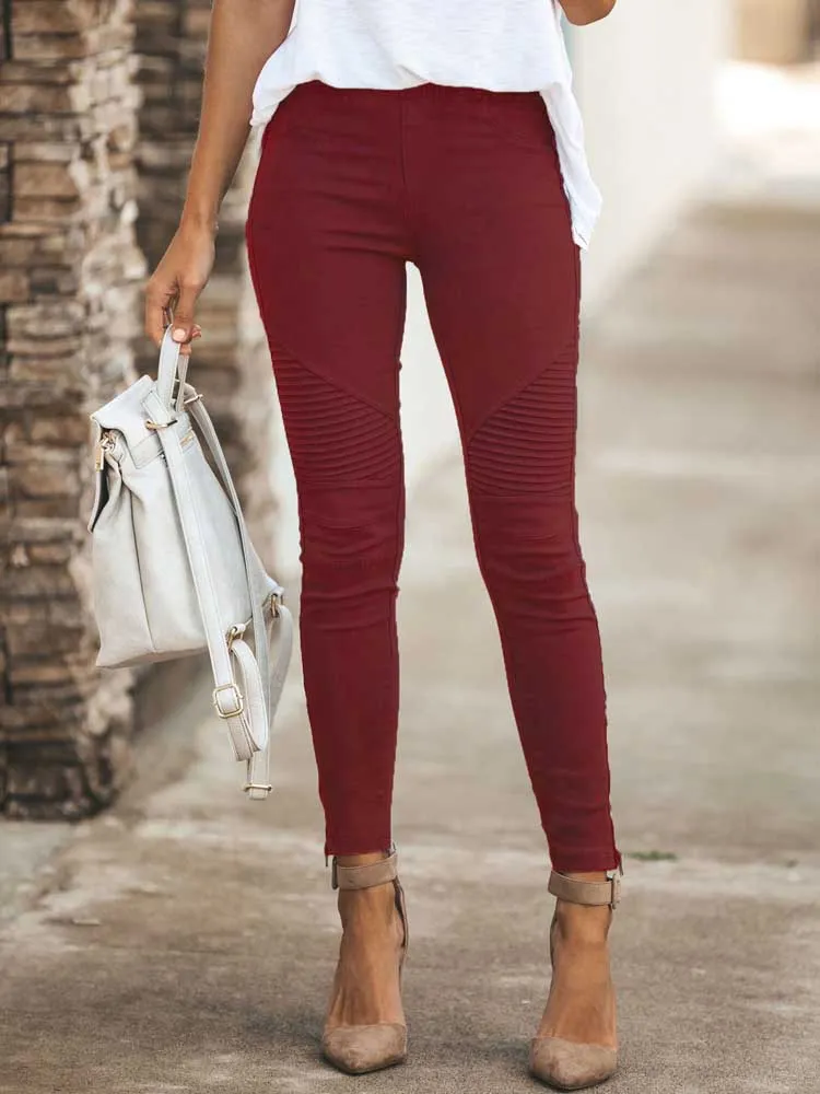 High Waisted Maroon Jeggings Outfit Classic High Waist Skinny