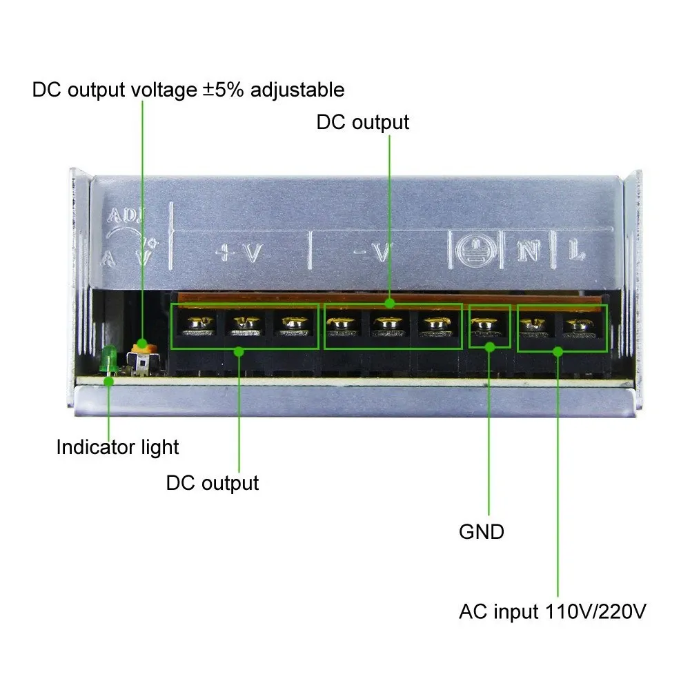 Alimentatore switching, alimentatore LED DC 5V per apparecchiature di monitoraggio del sistema di sicurezza(S-200-5 5V / 40A / 200W AC110 / 220V ± 15