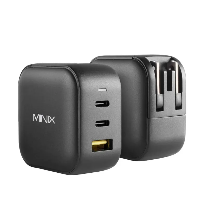 MINIX NEO P1 66W 3-Port Turbo GaN Wandladegerät USB-C Schnellladeadapter USB-A Netzteil für MacBook iPhone Xiaomi Samsung