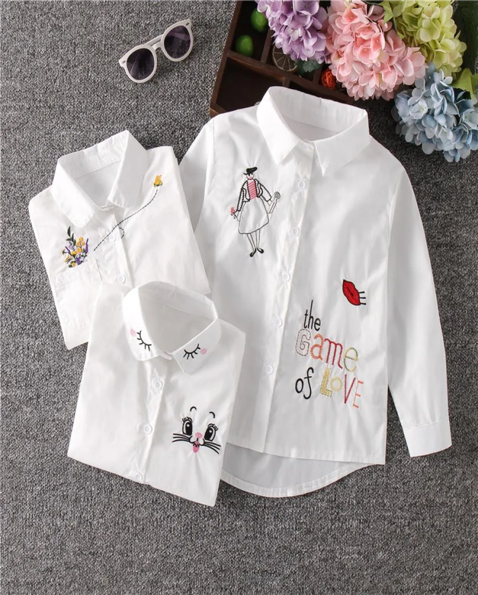 Filles Blouse blanche automne mignon manches longues enfants dessin animé chemises fille Blouses chat adolescent école vêtements haut pour enfants girl8274732