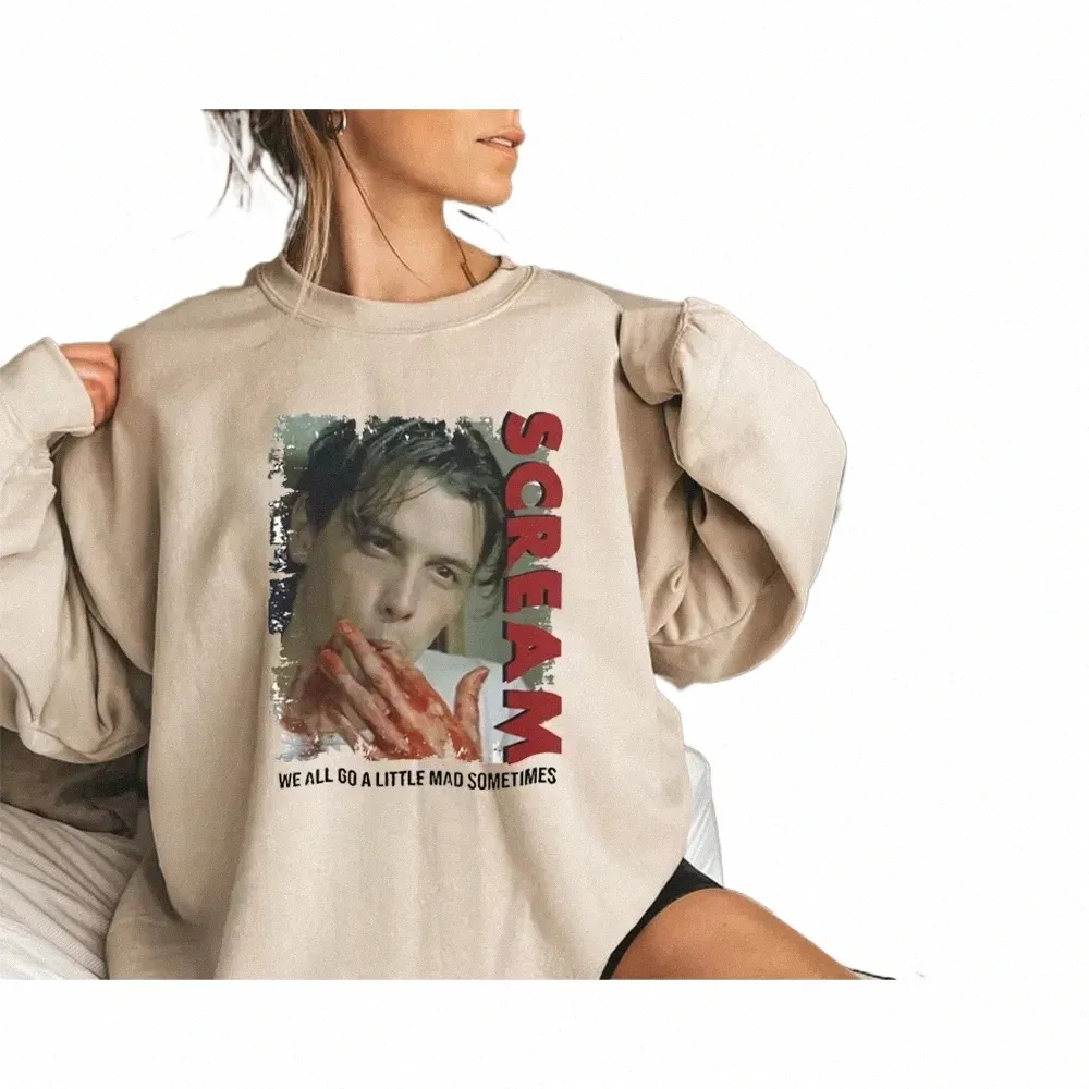 S Movie Sweatshirt Billy Loomis Shirt Vi går alla lite Mad S 90 -talets skräckfilmskjorta Halen män kvinnor plus size j3sx#
