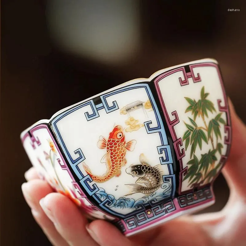 Tasses à thé en porcelaine blanche chinoise, maître chinois en céramique à motif fin, vin