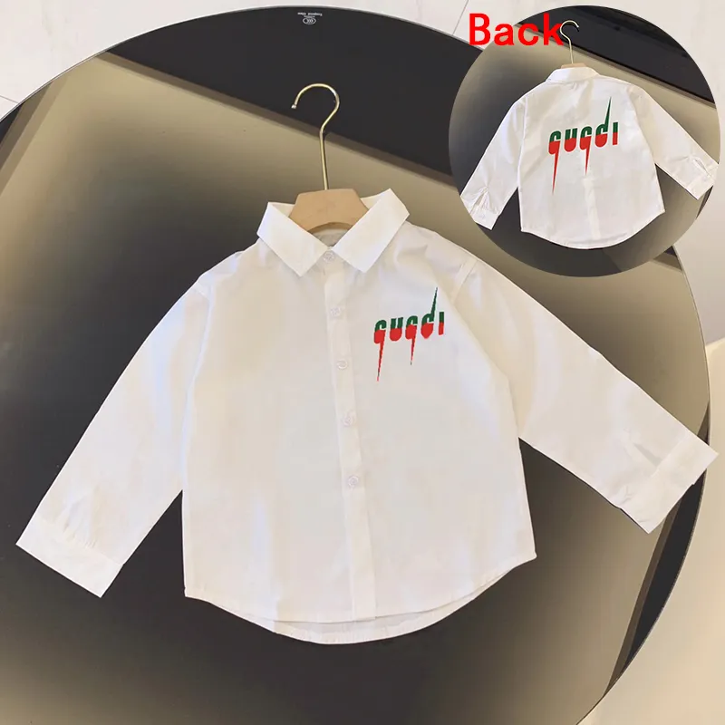 2024 Barnskjortor Baby Shirt Girl Boy Tshirt Kids Set Kid Designer T Shirt Clothe School Uniform 2023 Luxury Summer Spring Long Sleeve With Letters Turn-Down Collar