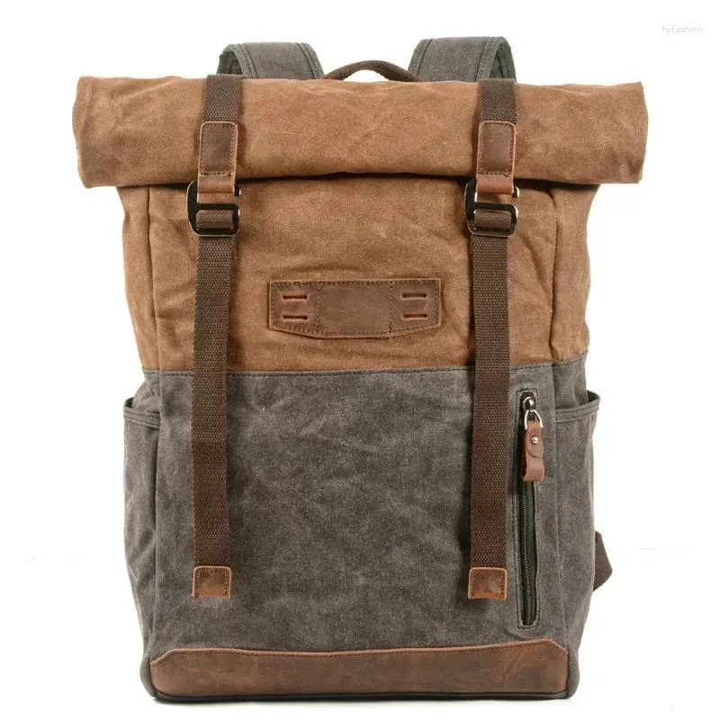 Рюкзак повседневный парусиновый для пеших прогулок и альпинизма с закругленным верхом, удлиненная сумка большой вместимости