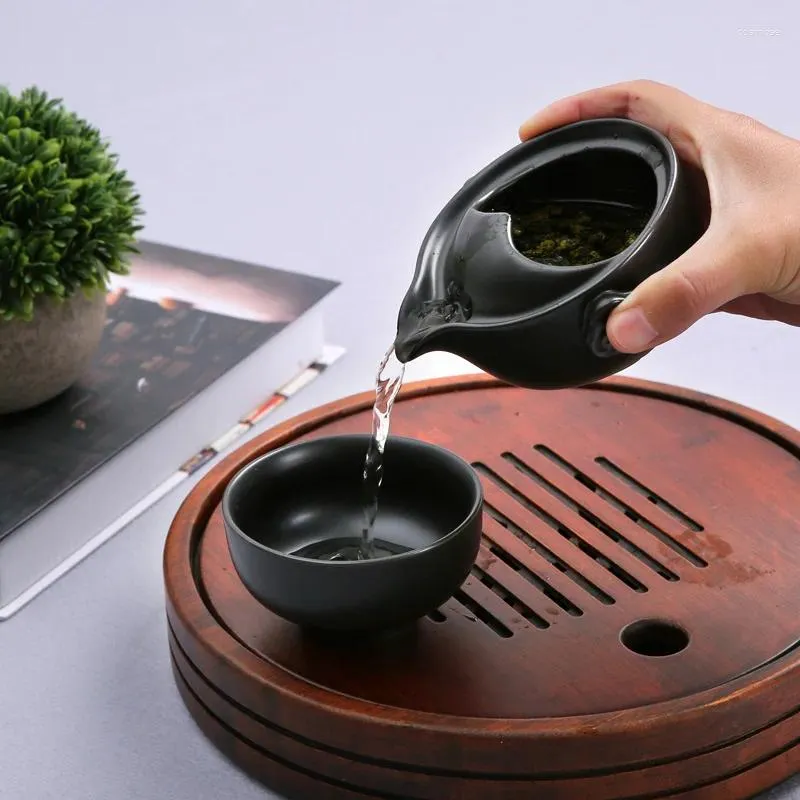 Conjuntos de chá portátil conjunto de chá de viagem incluem 1 xícara de cerâmica bule chinês gaiwan e pires artesanal chaleira vintage