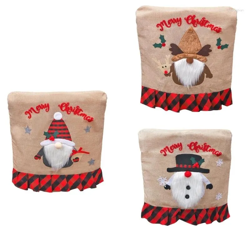 Stoelhoezen Kerst Achterkant Santa Home Decor Voor Kerstvakantie