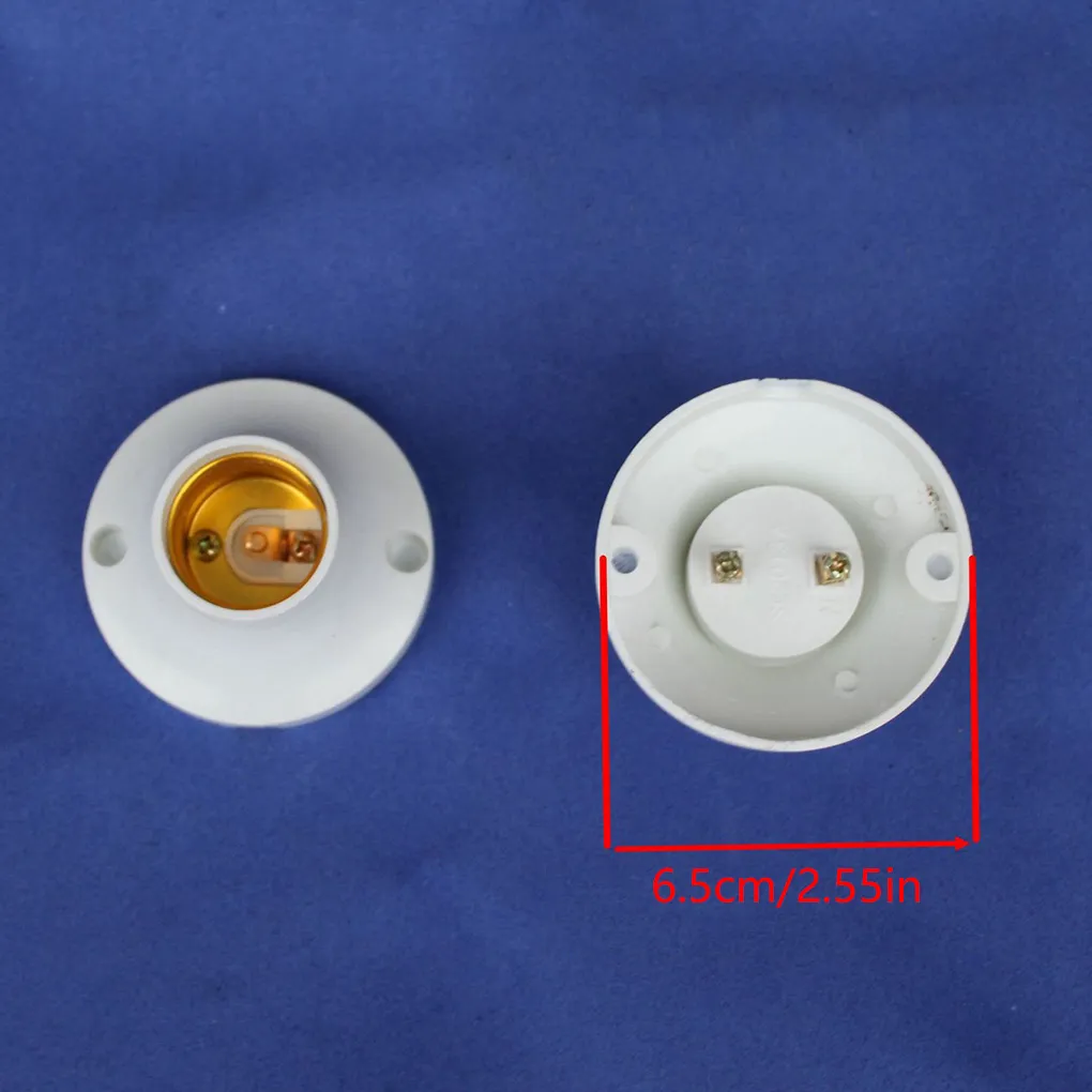 Plastic E27 Light Bulb Socket Holder White Screw Cap Lamp Base For LED ...