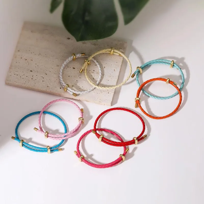 Bangle HECHENG Colorful Leather Rope Bracelet For Women Handmake Chain Adjustable Men's Jewelry Gifts
