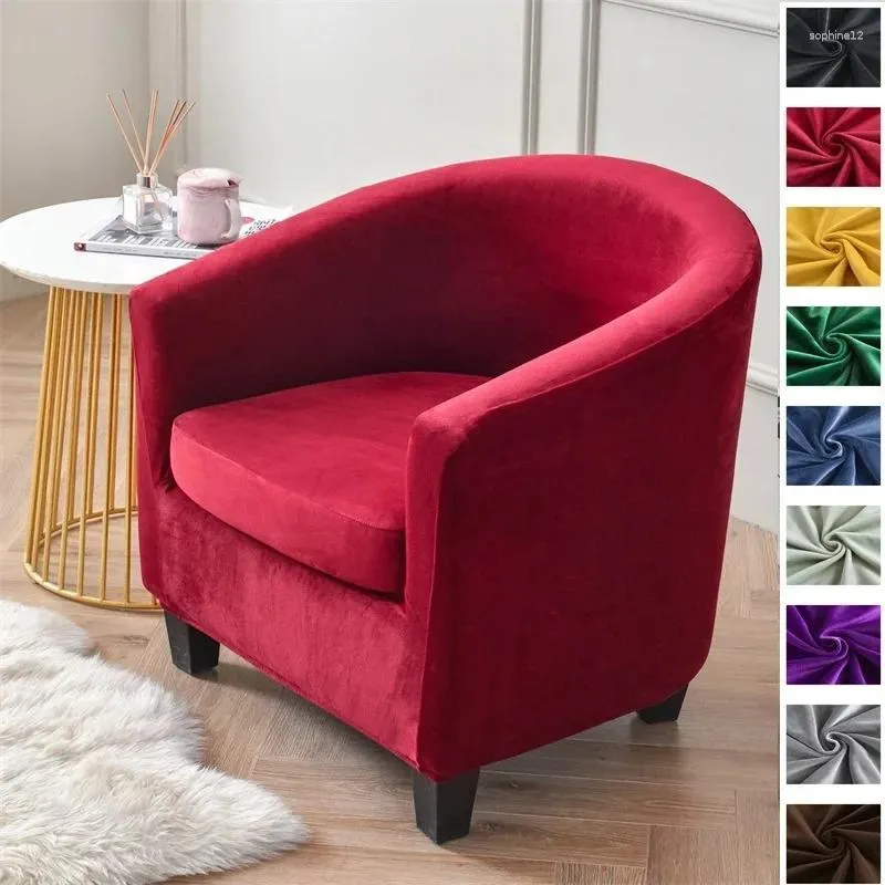 Chair Covers Split Single Sofa Cover Stretch Velvet Armchair Club Slipcover For Living Room Couch With Seat Cushion Case